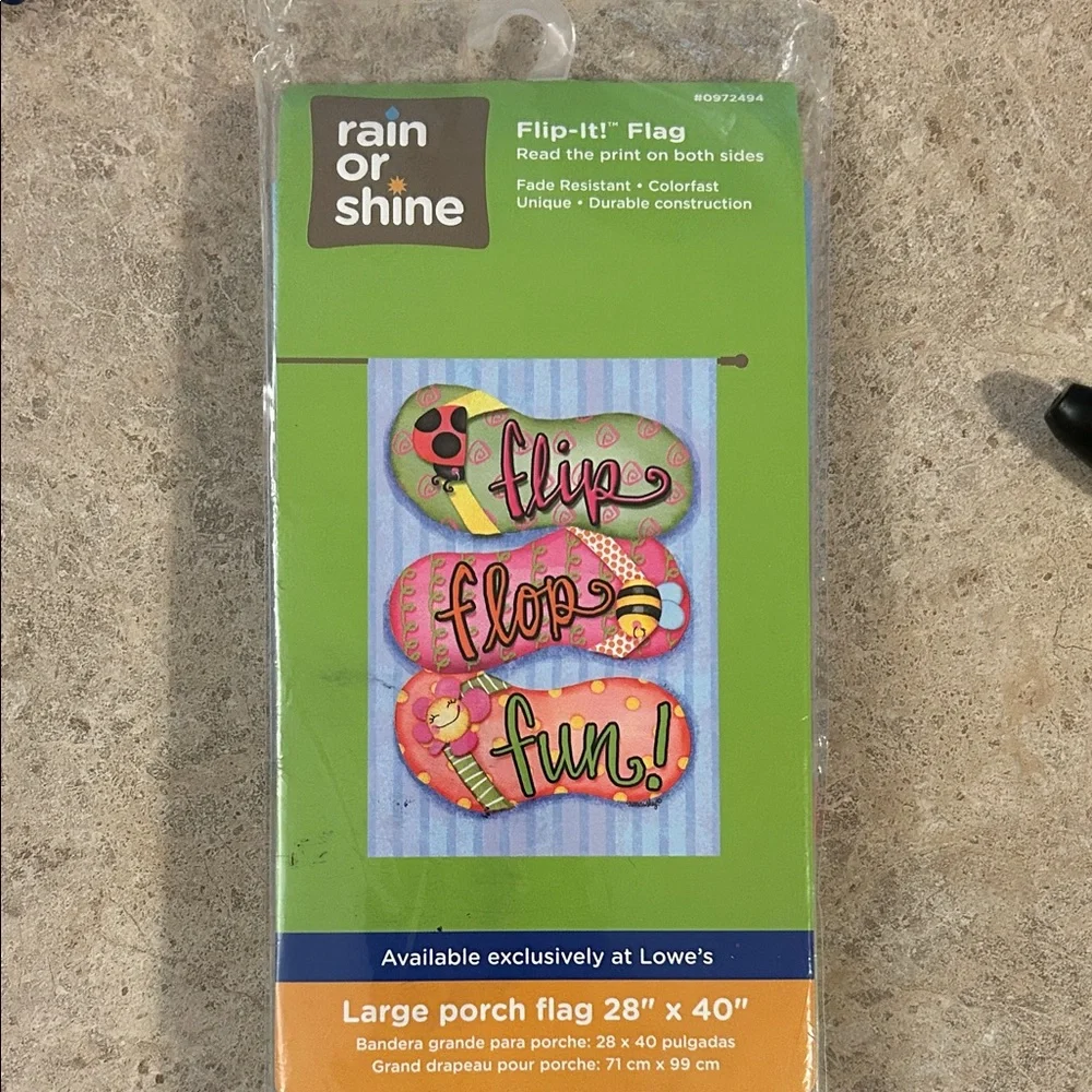 Rain or Shine Flip Flops and Fun Summer Beach Yard Decor Porch Flag - Picture 1 of 4